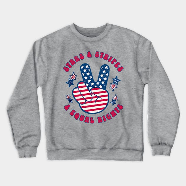 Stars & Stripes and Equal Rights USA Flag Crewneck Sweatshirt by PUFFYP